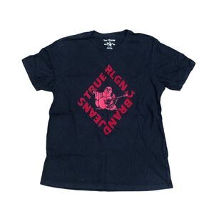 TRUE Religion T Shirt Diamond Buddha Black Large